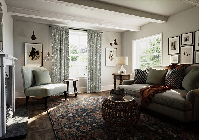 Aviary Velvet, Spruce - Made to Measure Curtain - Image 7